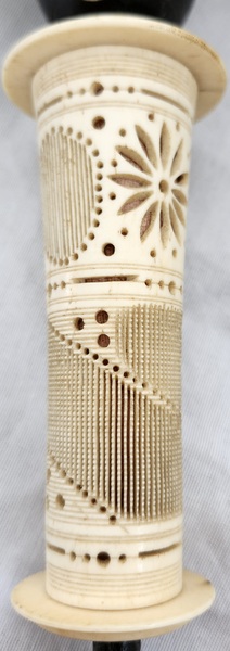 **19th C. Bone, Baleen, & Wood Sewing Clamp