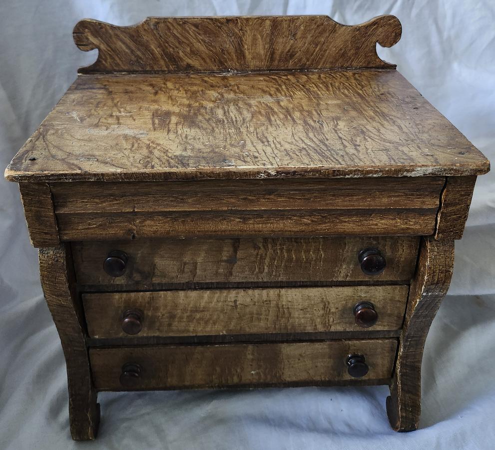 Antique Empire Faux Painted Miniature Bureau