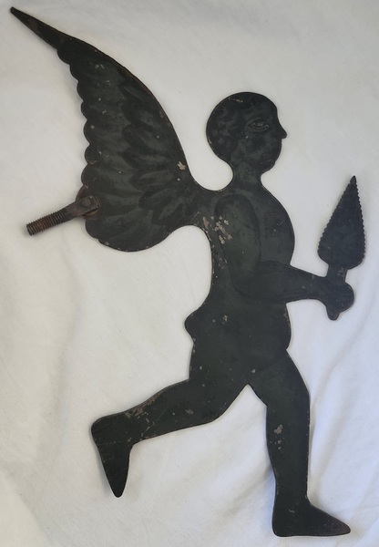 **Rare Ca. 1800 Folk Art Sheet Iron Angel