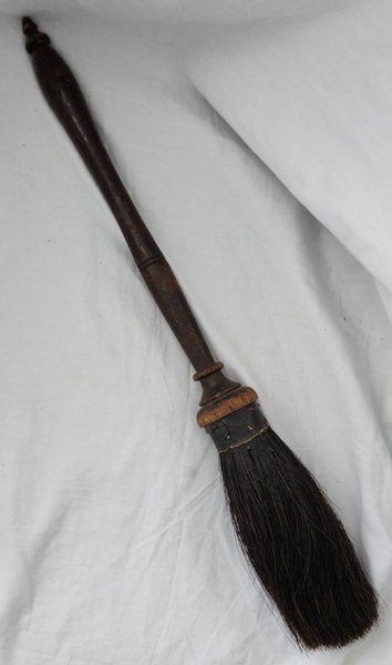 **Antique Shaker Horsehair Brush w/Turned Handle