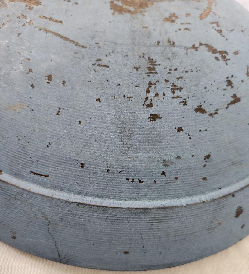 Antique PA. Dough Bowl in Orig. Blue Paint