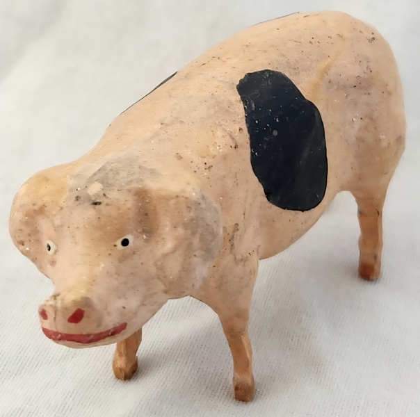 Antique German Composition Putz Pig