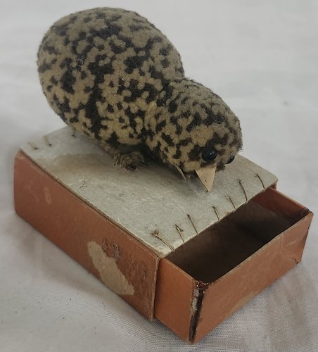 Antique Folk Art Baby Chick Pin Cushion/Pin Keep