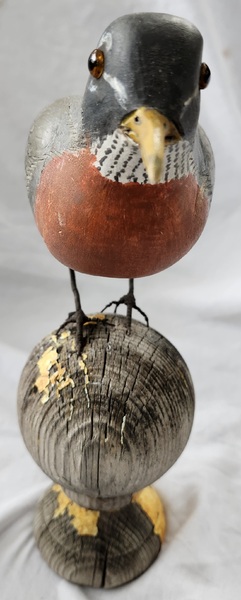 **Vintage Folk Art Life Size Robin Carving