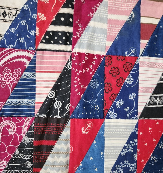 **Antq. Triangle Patch Doll Quilt in Early Fabrics