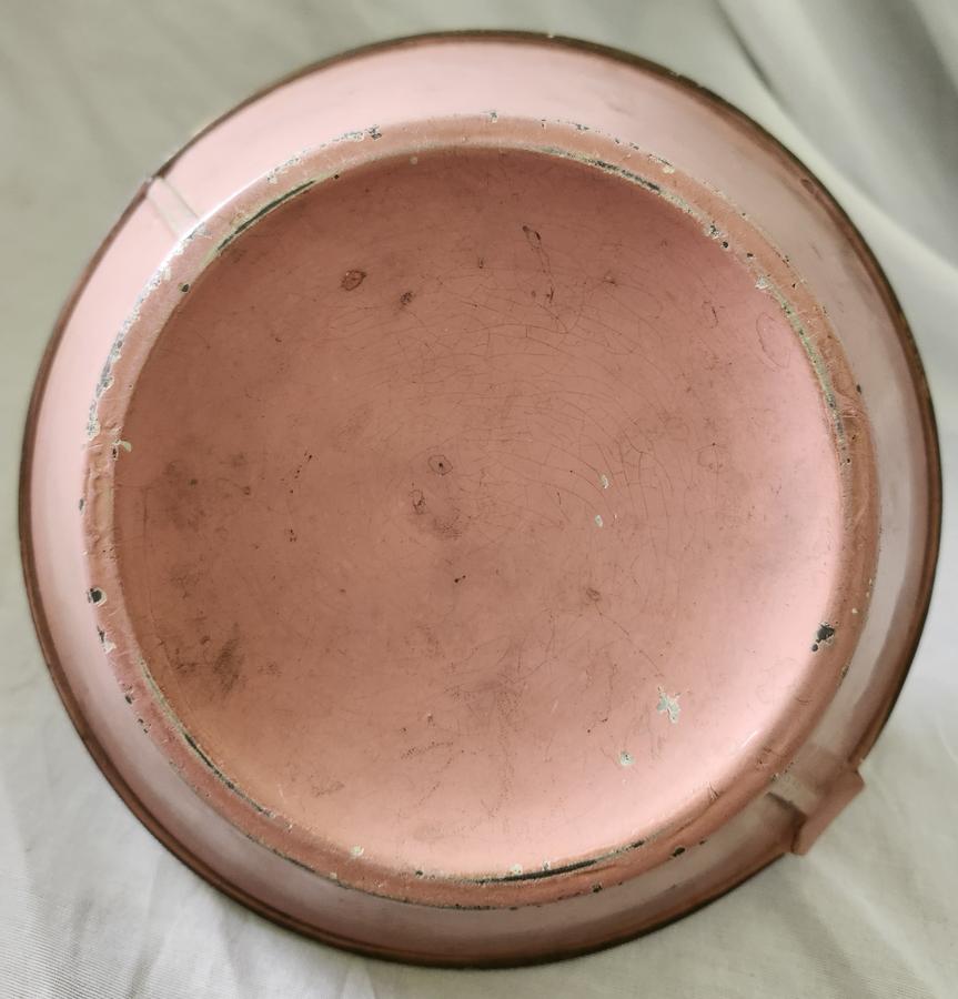 Antq. PA. Tin Push-Up Candlestick in Orig. Pink