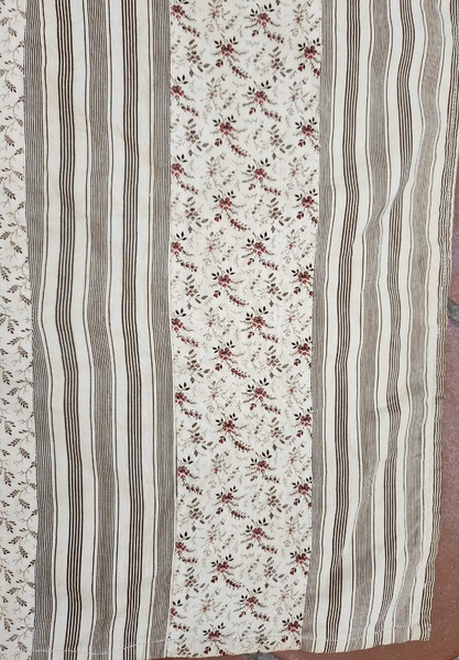 **Antq. PA. Bars Newborn/Doll Quilt, Early Fabrics