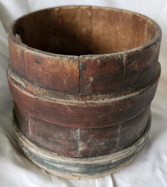 **Antique New England Primitive Painted Bucket