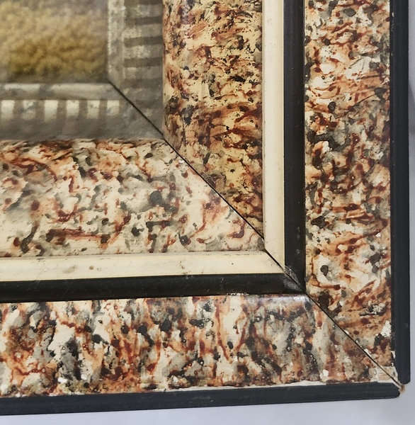**Antique Framed Stumpwork Depiction of Baby Chick