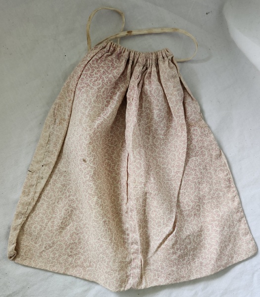 Antique Pink Calico Drawstring Ditty or Seed Bag