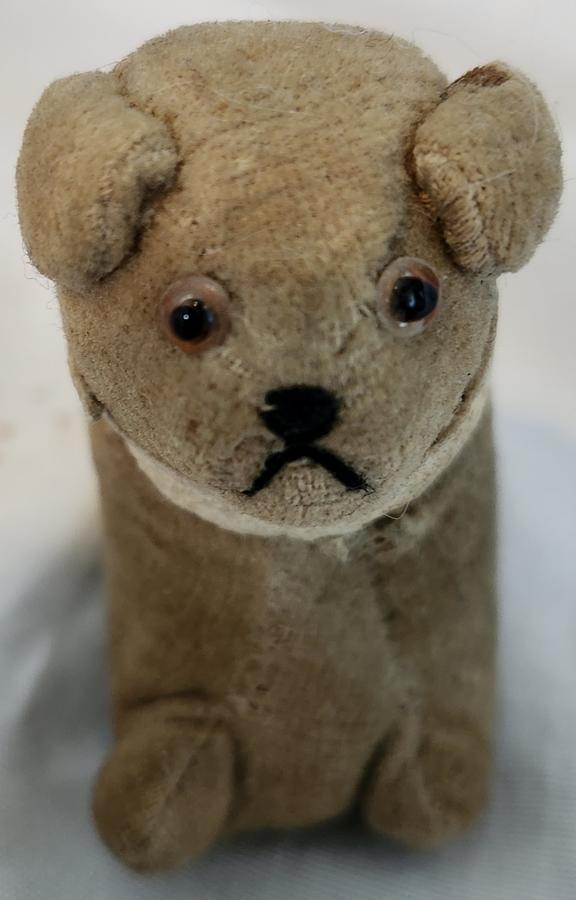 Tiny Antique Velvet Dog Pin Cushion Whimsy