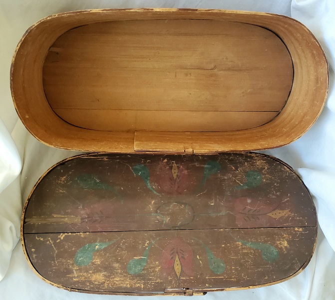 **19th C. PA. Folk Art Bandbox w/Tulip Design