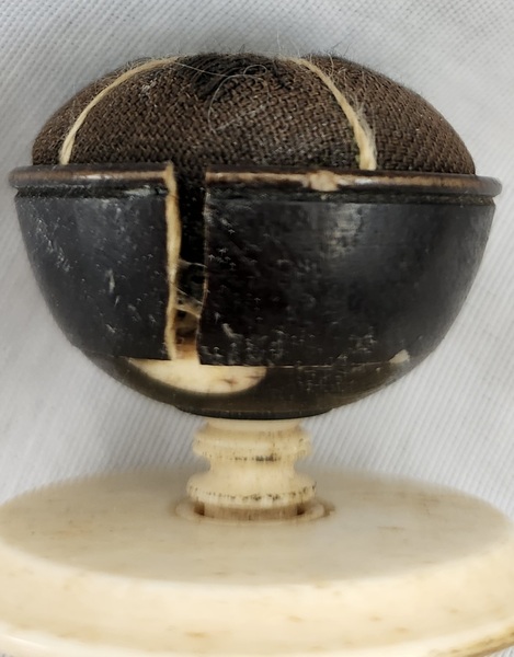 **19th C. Bone, Baleen, & Wood Sewing Clamp