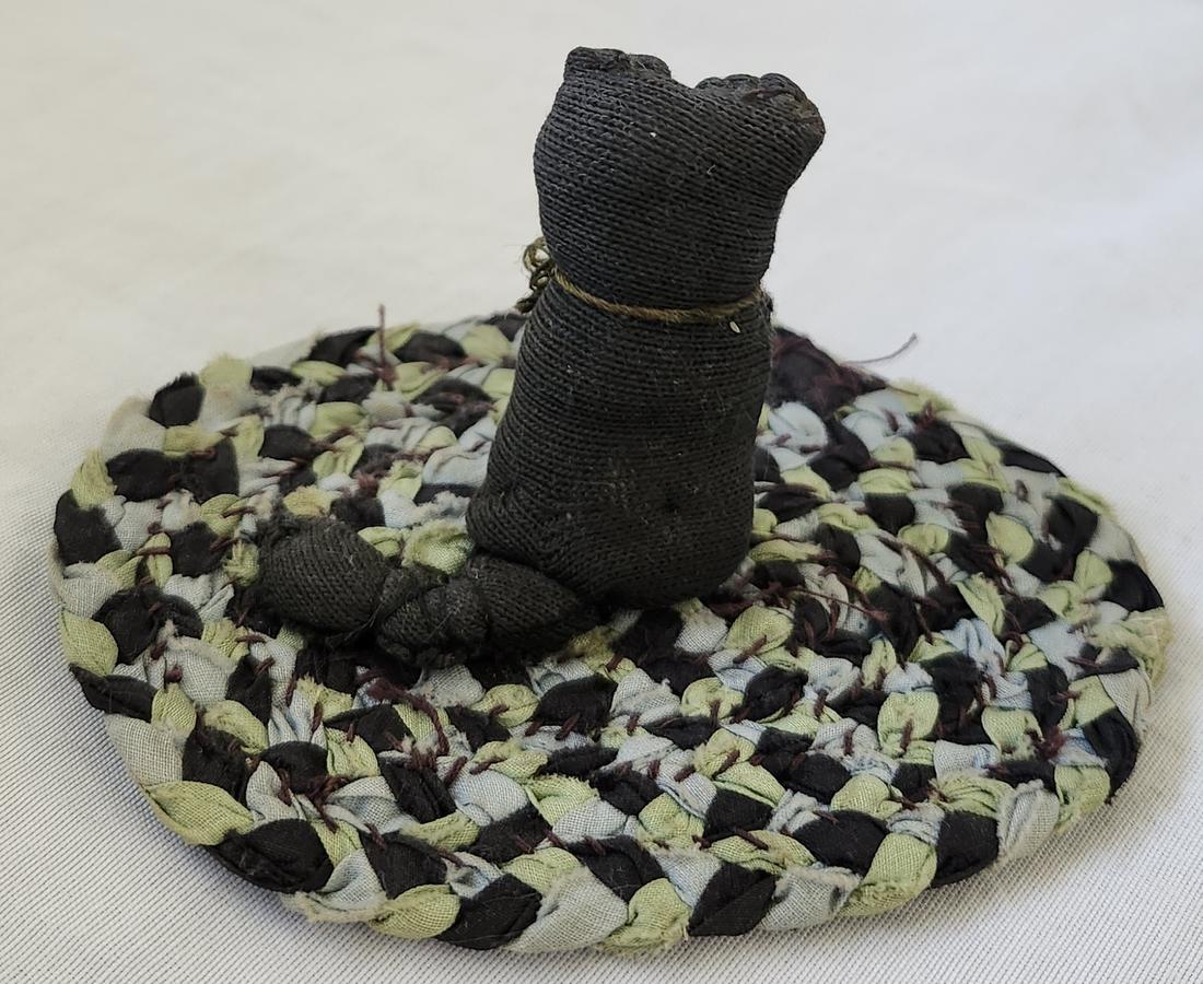 Dear Antique Cat on Rug Pincushion Whimsy