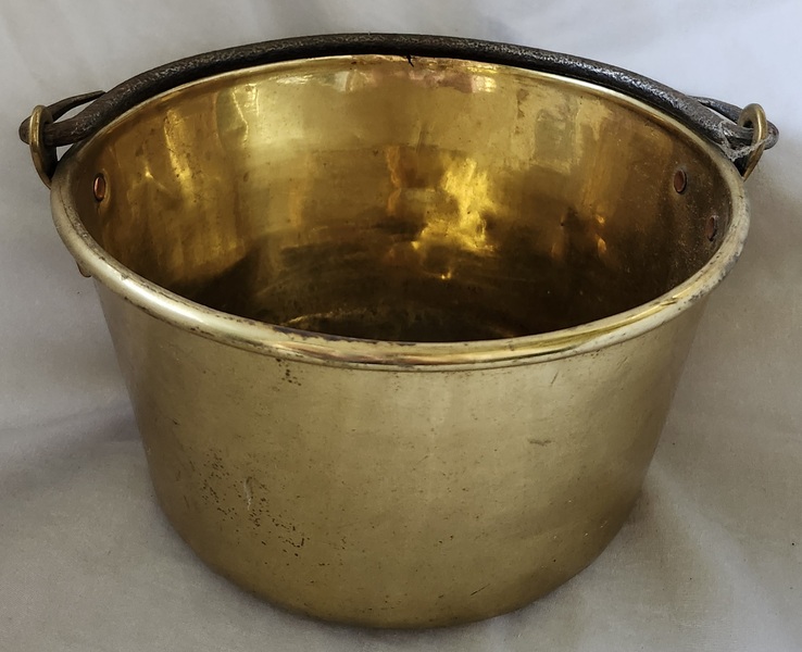**Antique Miniature 7" Diameter Brass Bucket