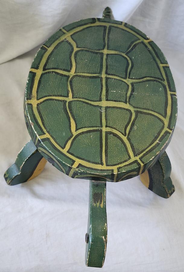 Vintage 1930's PA. Folk Art Turtle Footstool #1