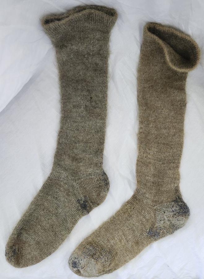 Pr. Antique Wool Socks w/Amana, Iowa Provenance