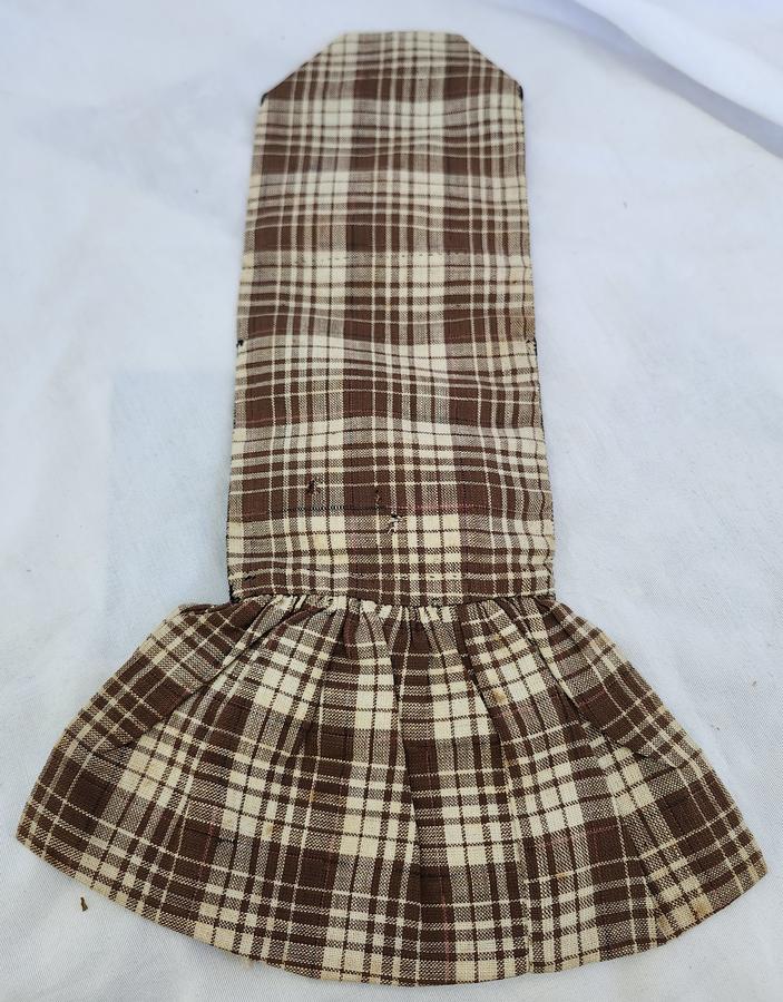 19th C. Brown Homespun Huswif Sewing Pocket