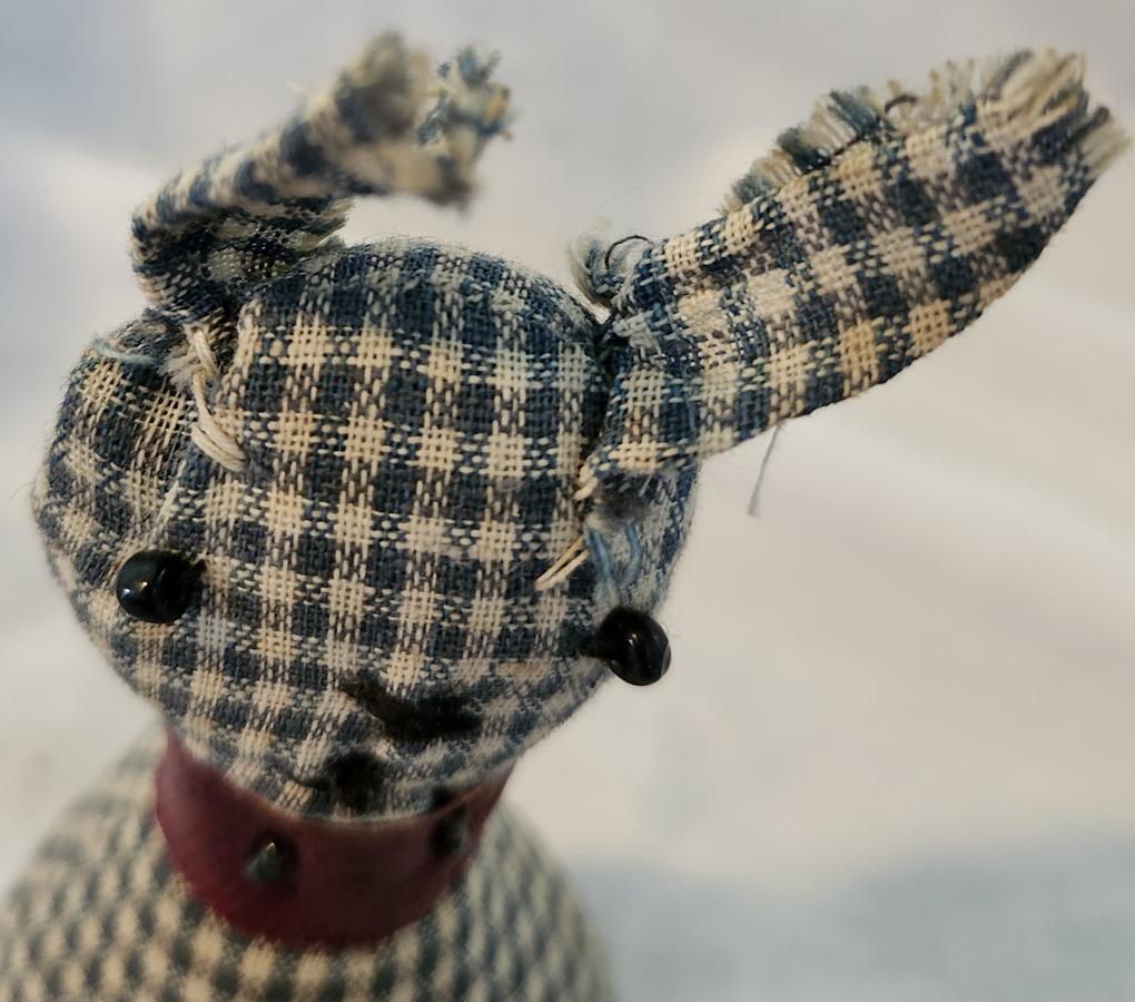 Antq. Lancaster Co. Homespun Dog Pincushion Whimsy