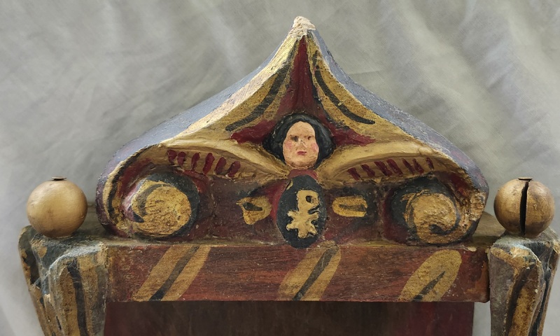 Vntg. S American Folk Art Nicho w/Jesus & Apostles