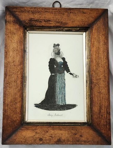 **Victorian Eglomise Silhouette of Amy Robsart