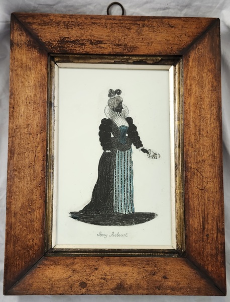 **Victorian Eglomise Silhouette of Amy Robsart