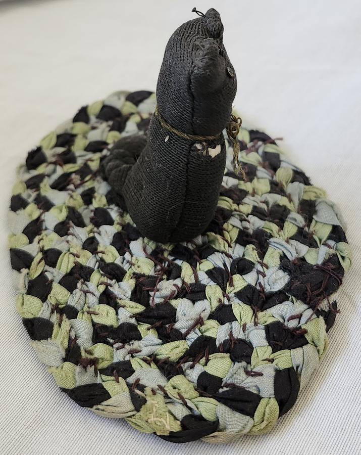 Dear Antique Cat on Rug Pincushion Whimsy