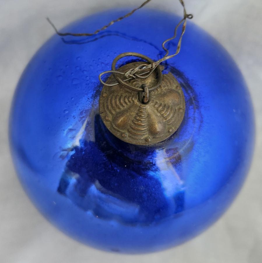 Antique German Cobalt Blue Kugel Ornament