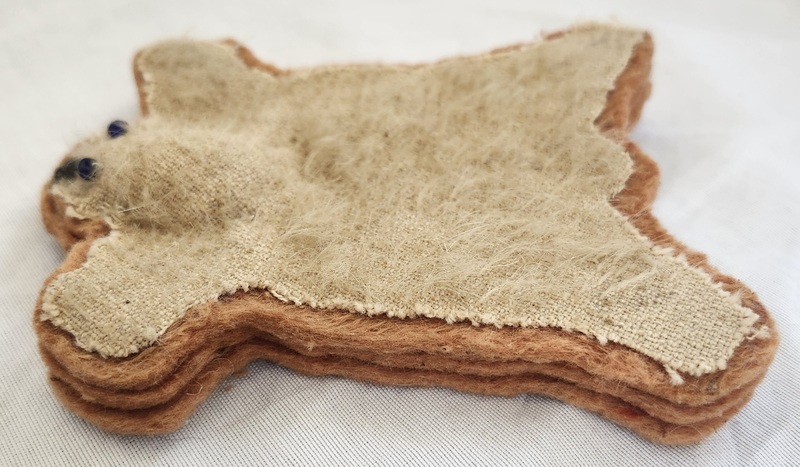 **Antique Polar Bear Rug Pen Wipe or Dollhouse Rug