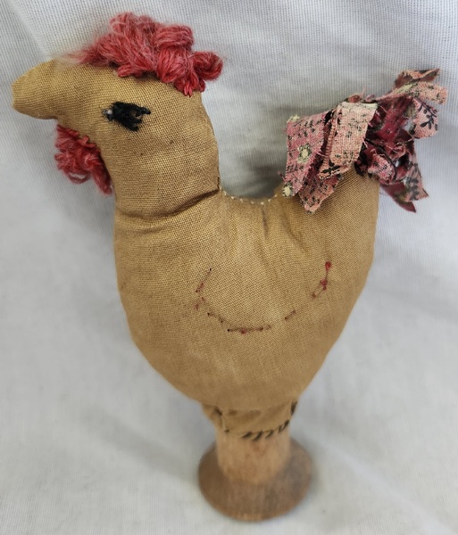 Chicken Rooster on Spool Pin Cushion Ex Booth #7