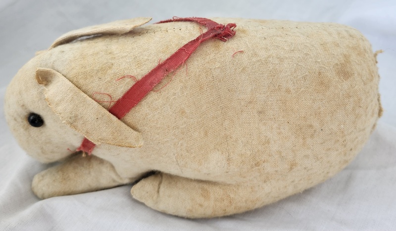 **Early White Wool Stuffed Rabbit