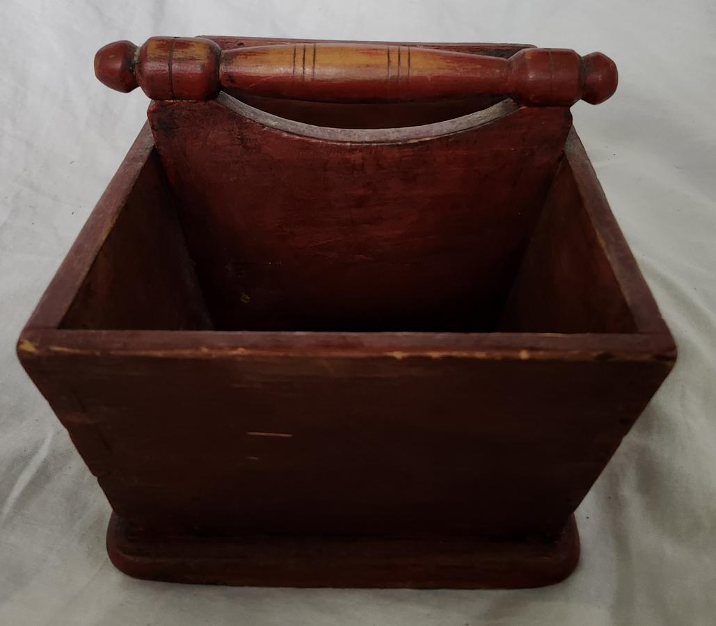 Diminutive Antique Knife Box in Original Red Paint