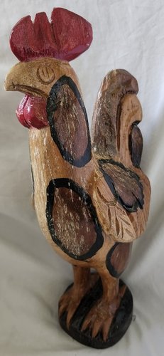 **Vntg. American Folk Art Carved & Painted Rooster