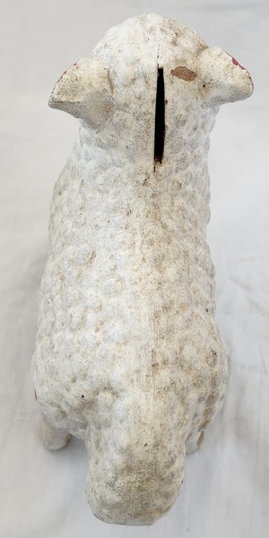 **Antique Painted Redware Sheep Bank