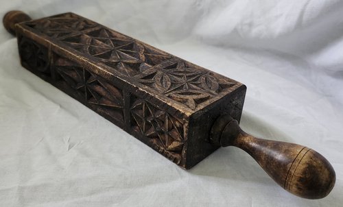 Unique Antique Rectangular Springerle Rolling Pin