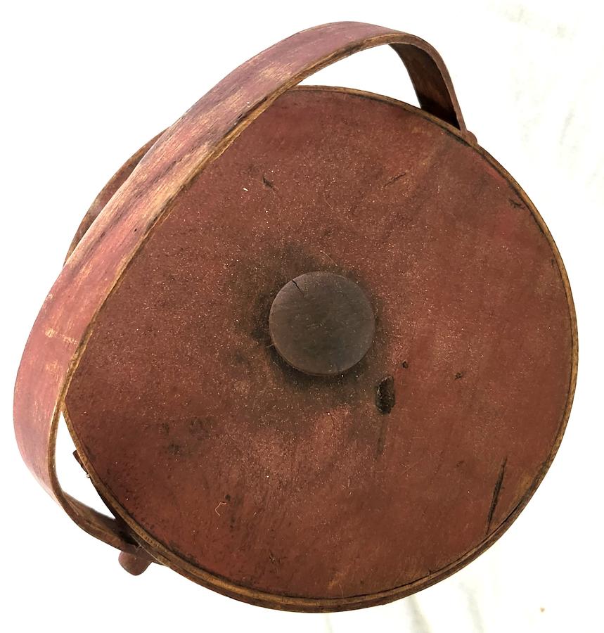 Antique Primitive Maine Firkin in Old Red Paint