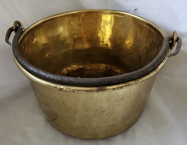 **Antique Miniature 7" Diameter Brass Bucket