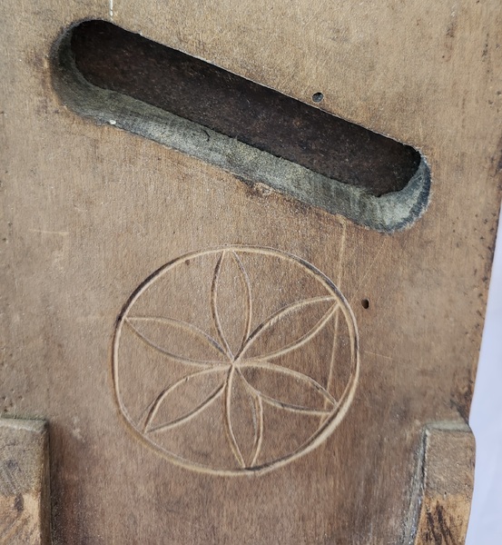 Antq. Slaw Cutter w/Hearts, Radial, Signed "W.B."