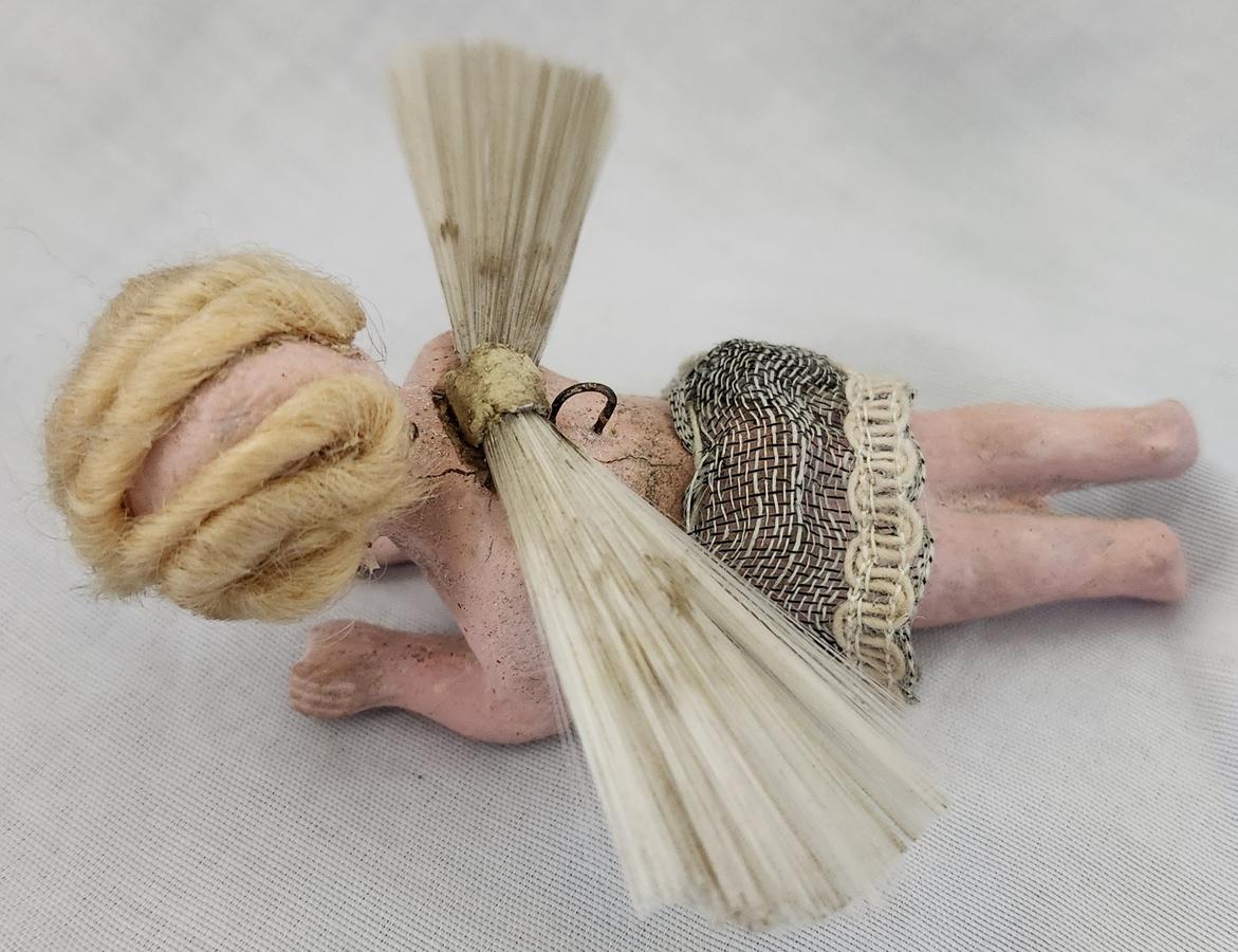 Antique German Wax Angel Xmas Ornament #1