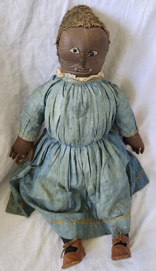 19th C. Black Folk Art Rag Doll Ex Stass