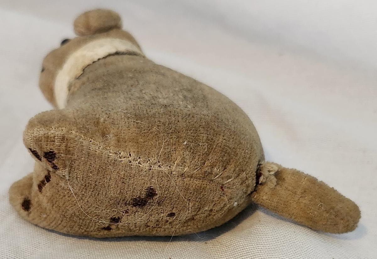 Tiny Antique Velvet Dog Pin Cushion Whimsy