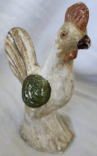 19th C. PA. Hollow Cast Chalkware Rooster #3