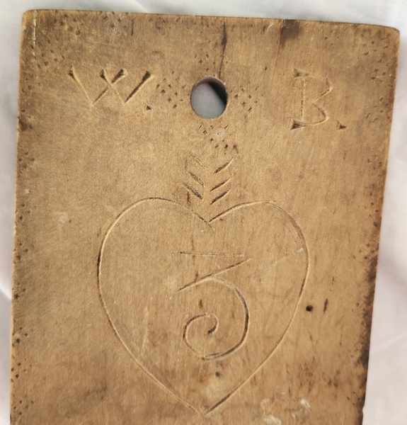 Antq. Slaw Cutter w/Hearts, Radial, Signed "W.B."