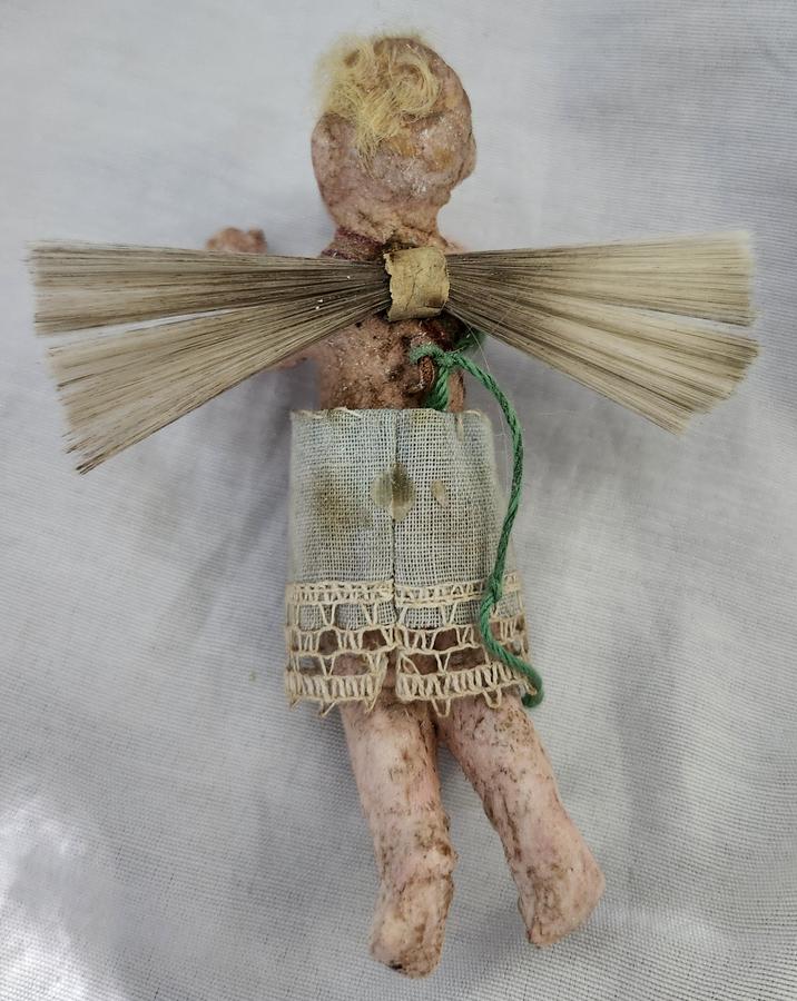 Antique German Wax Angel Xmas Ornament #3