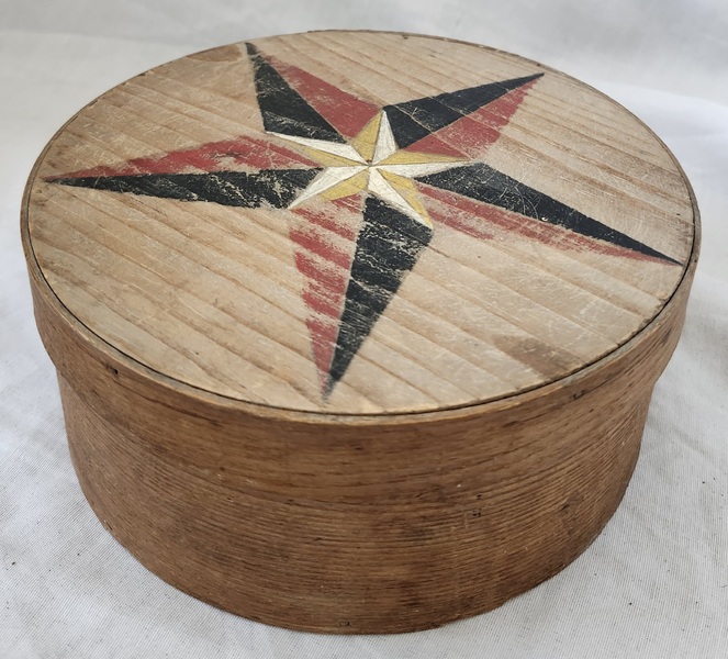 Antique Folk Art Pantry Bow w/Painted Double Star