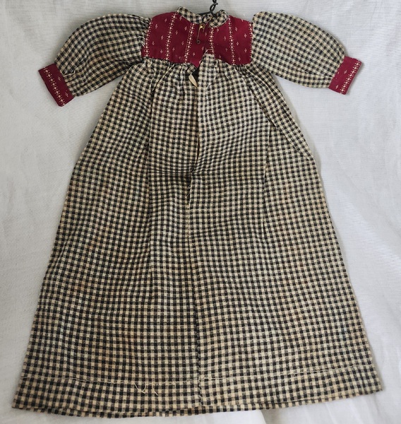 Old PA. Doll Dress in Checked & Calico Fabrics