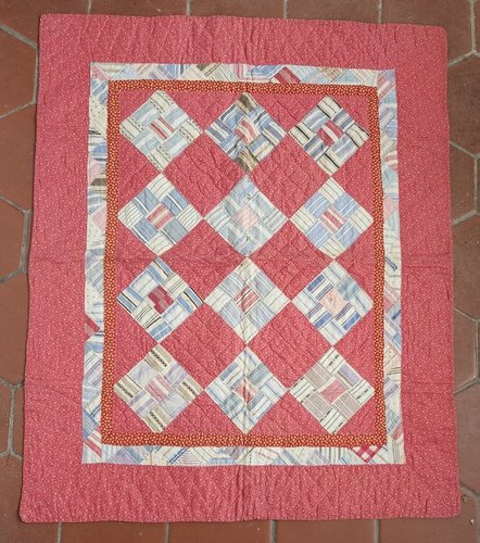 **Antique PA. Double Sided 9 Patch Crib/Bars Quilt