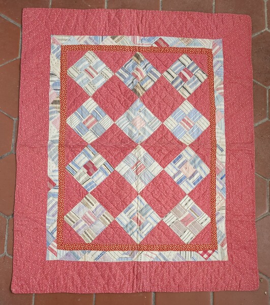**Antique PA. Double Sided 9 Patch Crib/Bars Quilt