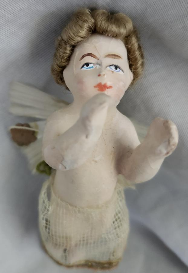 Antique German Wax Angel Xmas Ornament #2