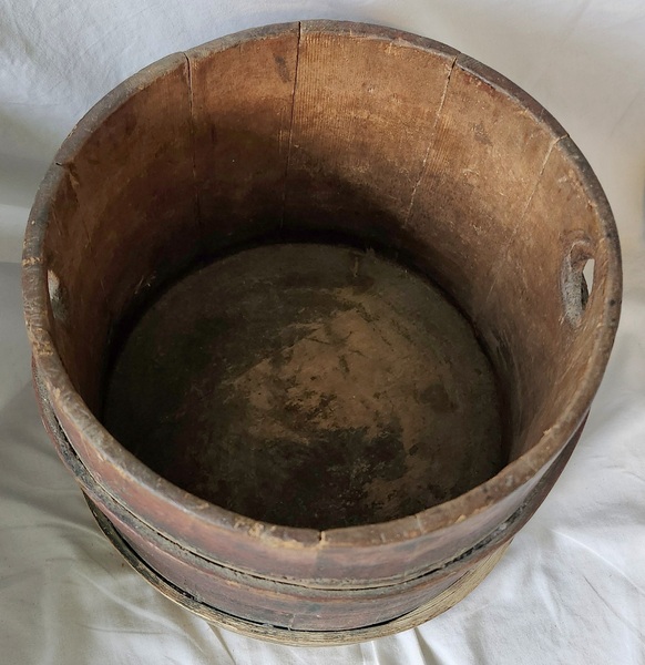 **Antique New England Primitive Painted Bucket